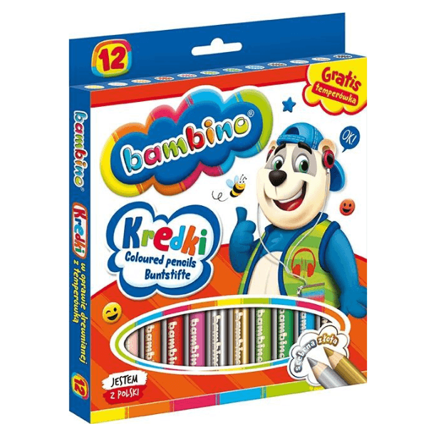 Kredki grube 12 kolorów Bambino