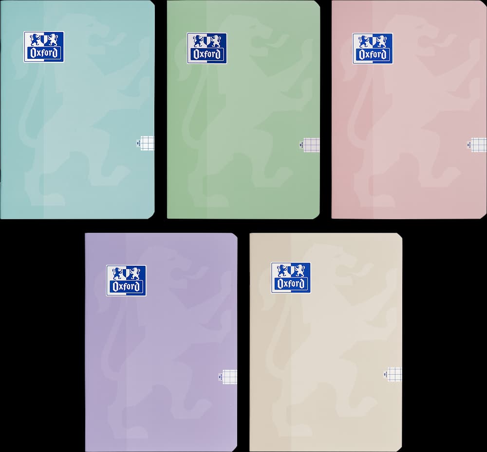 OXFORD Touch Pastel A5 60k w kratkę zestaw 5 sztuk
