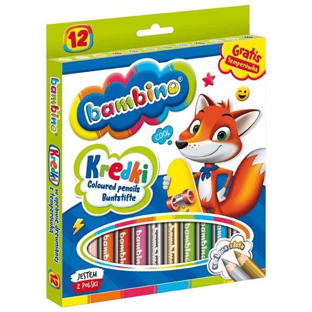 Kredki grube 12 kolorów Bambino
